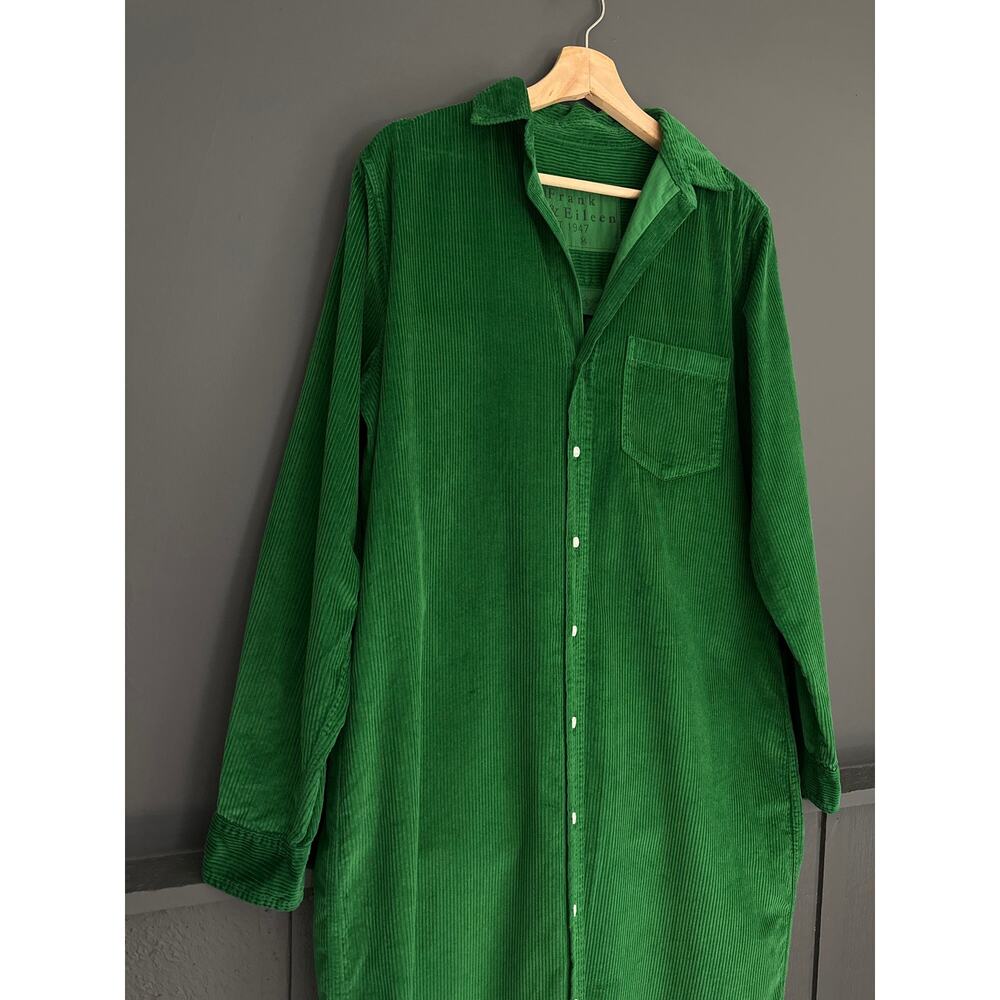 Frank & Eileen Rory Corduroy Midi Shirt Dress Green Size Medium - Picture 6 of 13